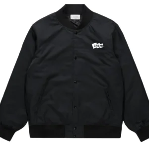 Crema College Bomber Jacket - Black (Embroidery FLC)